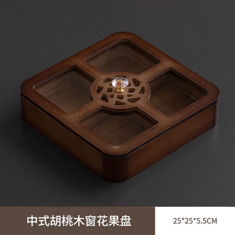 Sáng Tạo Đĩa Hộp Bảo Quản Trái Cây Khô Ăn Nhẹ Đĩa Chia Kẹo Món Tráng Miệng Hộp Đựng Kẹo Đồ Ăn Nhẹ Hạt Trái Cây Khô Đĩa Gỗ