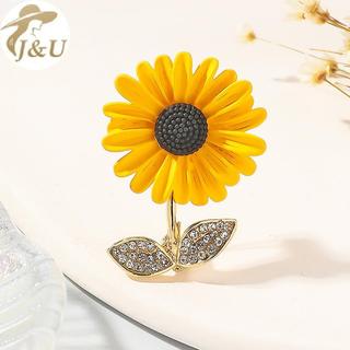 JU Huy hiệu pha lê sang trọng thiết kế hoa hướng dương thổ cẩm - Phụ kiện thời trang cho áo khoác văn phòng và tiệc cưới VN