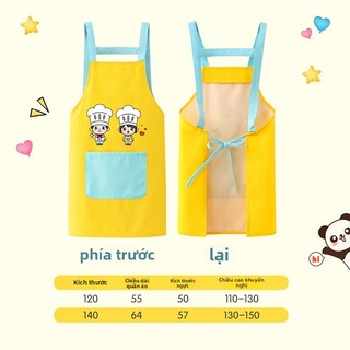 Tạp Dề Tranh Trẻ Em Bộ Ba Mảnh Chống Thấm Nước Chống Bẩn Bền Dễ Dàng Vệ Sinh