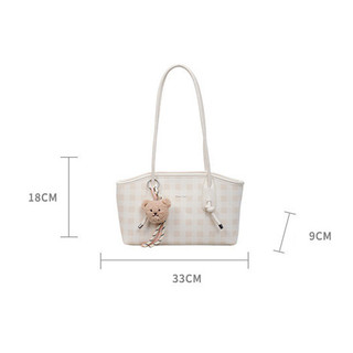 GC2 2026 Ladylike PU Kiểm Tra Túi Đeo Vai Phong Cách Đa Năng Dung Tích Lớn Đi Lại Túi Tote CG2