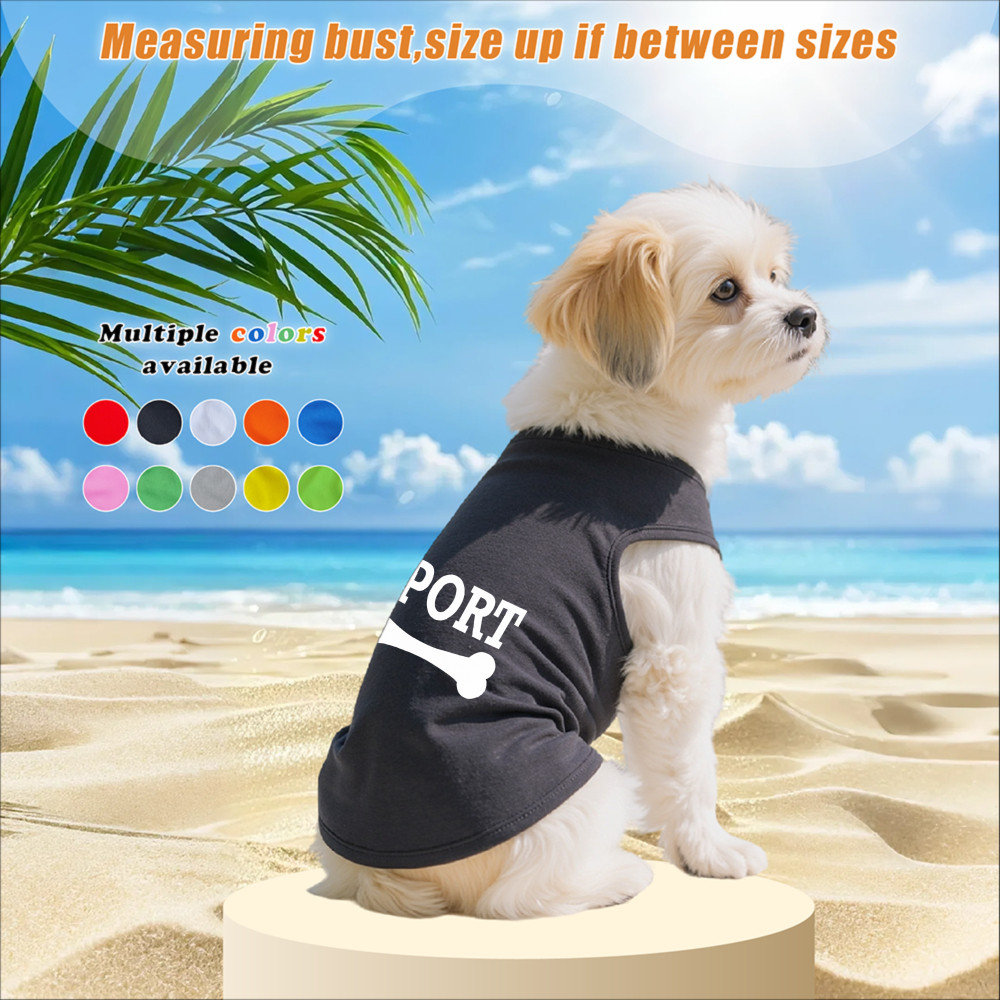 Áo vest thú cưng cỡ S-2XL, phong cách thể thao, in xương, nhiều màu sắc và thoáng khí cho mùa hè, thích hợp cho cả sử dụng trong nhà và ngoài trời, và phù hợp với tất cả chó mèo nhỏ.