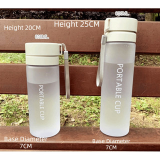 Cốc nước WEAVELYF, có dây buộc Chai nước thể thao dung tích lớn, Cốc nhựa trong suốt 800ML mờ di động ngoài trời