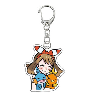 Pokemon Anime Cartoon Key Chain Misty May Dawn Chloe Torchic Mudkip Psyduck Acrylic Keychain Bag Pendant Decoration