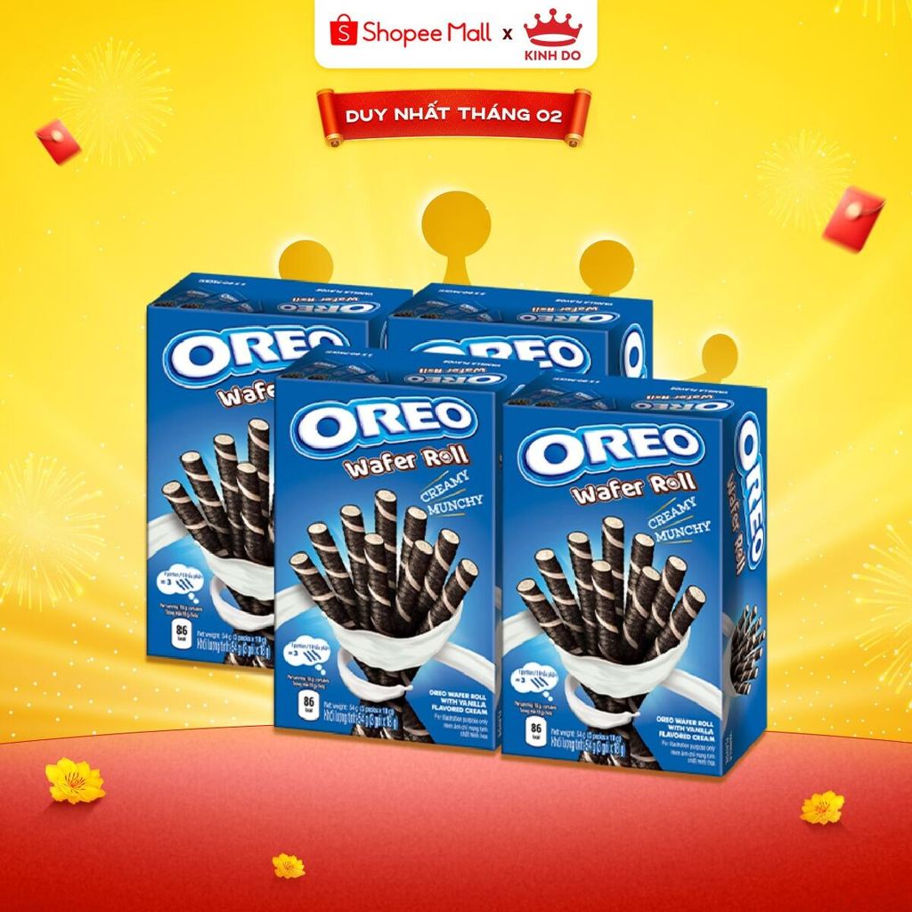 Combo 4 Bánh Quế Oreo Với Kem Vị Vani 54g | Shopee Việt Nam