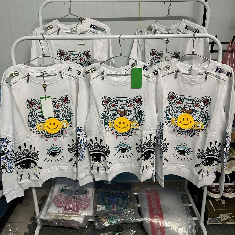 Áo Sweter Thêu Hổ Kon Zo Khóa Vai KCloset Áo Nỉ Dày Dặn Dáng Rộng Nam Nữ NA92