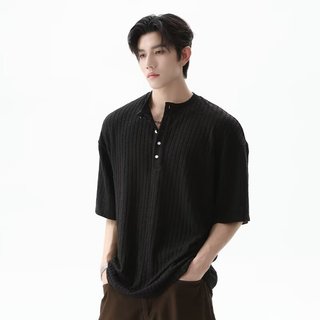 Áo thun nam tay ngắn cổ Henry, thương hiệu thời trang Mỹ