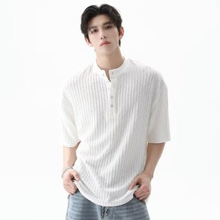 Áo thun nam tay ngắn cổ Henry, thương hiệu thời trang Mỹ