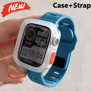 Ốp Silicon + Dây Đeo Tương Thích Cho Apple Watch Series11 / 10 46mm 42mm Ultra3 / 2 / 1 49mm 9 8 7 6 5 4 SE 45mm 44mm 41mm 40mm