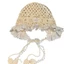 PYCOU Dệt Kim Ngọc Trai Ren Beanies, Mũ Hoa Rỗng Thoáng Khí Mềm Mại, Thời Trang Dệt Kim Tay Viền Phong Cách Bohemian Mũ Móc Dành Cho Nữ Sinh Viên Bé Gái