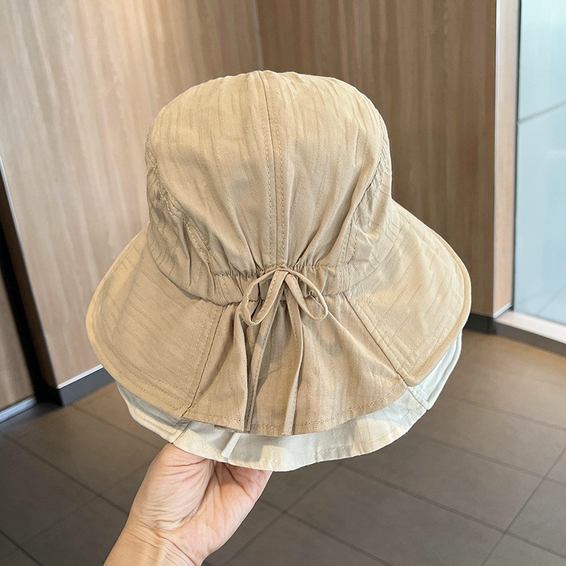 Mũ bucket nơ Hàn rộng vành chất cotton cao cấp, nón đi biển du lịch có quai đeo Vintage