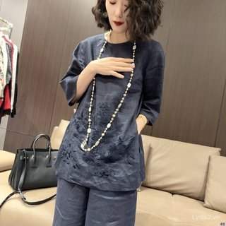 Quần ống rộng tay ngắn cho nữ plus size, phù hợp mùa hè, giảm giá 10%
