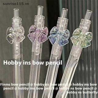 SSVN 1 / 4 CÁI 0.5 / 0.7mm 2B Đổ lại bút chì tự động dễ thương Kawaii Màu trong suốt Nơ Bút chì cơ khí Trường học Đồ dùng văn phòng Văn phòng phẩm.