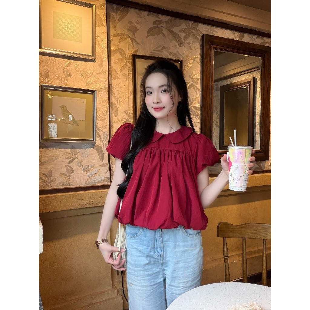 Áo kiểu hottrend nữ áo bí cổ sen xinh xắn trẻ trung TL.Online Shop Thời Trang Nữ  - A191