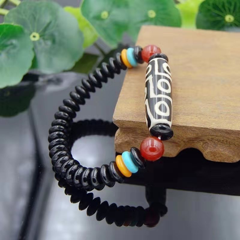 Vòng cổ chín mắt Dzi phong cách dân tộc retro Tây Tạng, phù hợp làm quà tặng