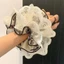 SHUPUN Băng đô ruột lớn, Satin có băng đô ren cạnh rộng, Phụ kiện tóc hoa in mực thời trang dành cho nữ