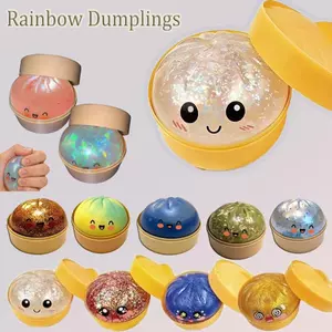 Quả bóng giảm căng thẳng hình bánh bao cầu vồng khổng lồ, Đồ chơi mềm mại và dễ thương màu hồng hiếm, Hộp mù bí ẩn wipqsvn