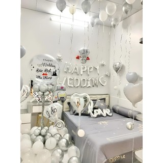 Set Bóng Trang Trí Phòng Cưới, Bóng Bay Trang Trí Phòng Cưới [TẶNG 100 CÁNH HOA HỒNG LỤA] DF37