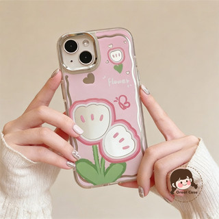 Ốp Điện Thoại Hoa Tulip Màu Hồng Sang Trọng Cho Google Pixel 10 9 9A 8 Pro 8A 7 6 Pro 7A 6A 5 5A 4 4A 5G 4G 3A XL Vỏ Gương Mạ Hoa Vỏ Mềm Chống Rơi