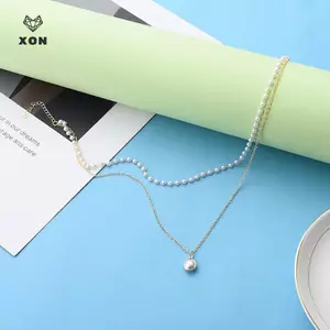 Nhẫn Ngọc Trai Phong Cách K-Pop Thời Trang Mới, Dây Xích Hai Lớp Dễ Thương