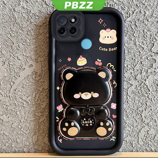 Ốp Lưng Cho Realme C21Y REALME C25Y REALME C21 Vỏ Điện Thoại Vỏ Mềm Silicon Chống Sốc Thiết Kế Mới Thẩm Mỹ Gương Xoay Được Gấu Dễ Thương Có Giá Đỡ JTXXZJ01