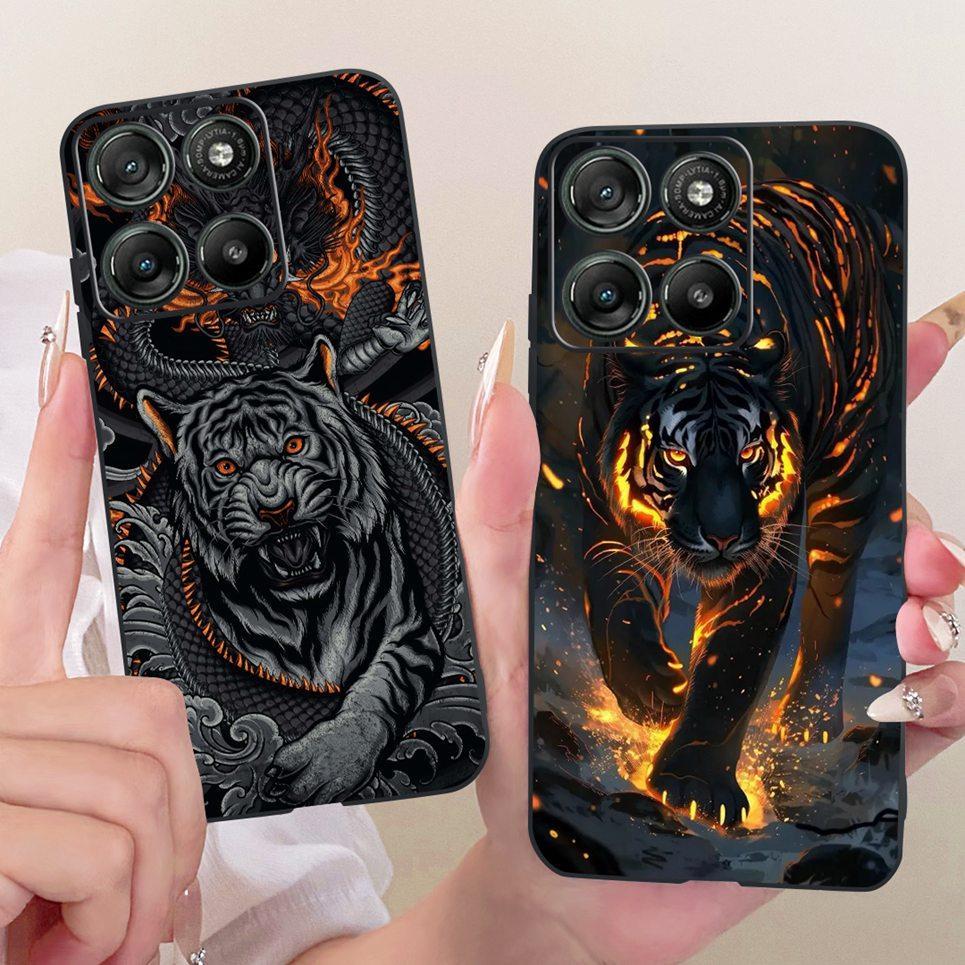 Dành Cho Motorola Moto G67 Power Motorola G57 Điện Thoại Ốp Lưng Mèo Rồng Hoạt Hình Thiết Kế Ốp Lưng Màu Đen Mềm Vỏ Silicon