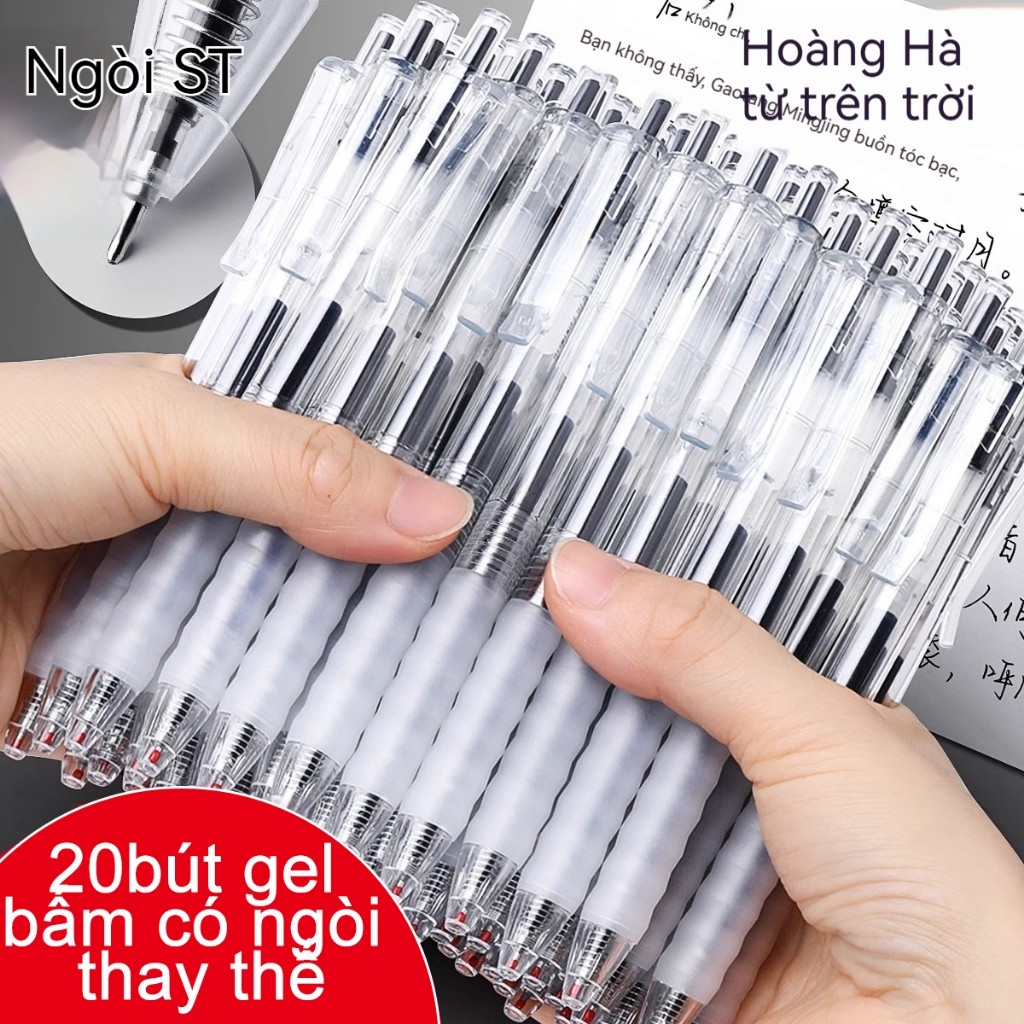 Bút bi tròn màu đen/xanh dương/red 0,5mm, đường nét mượt mà, không phai màu, dùng cho học sinh