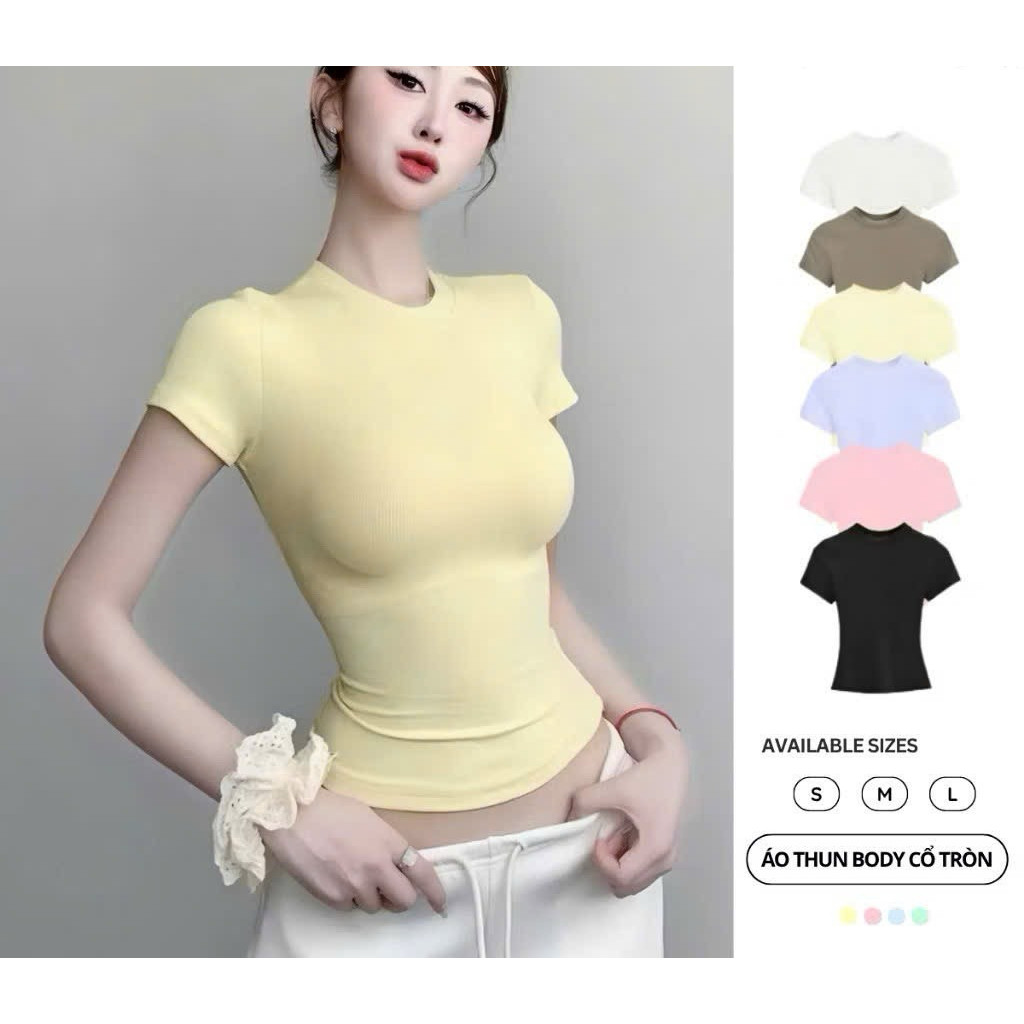 [THẮT EO] Áo Thun Ôm Body Cotton Mịn Co Giãn g32