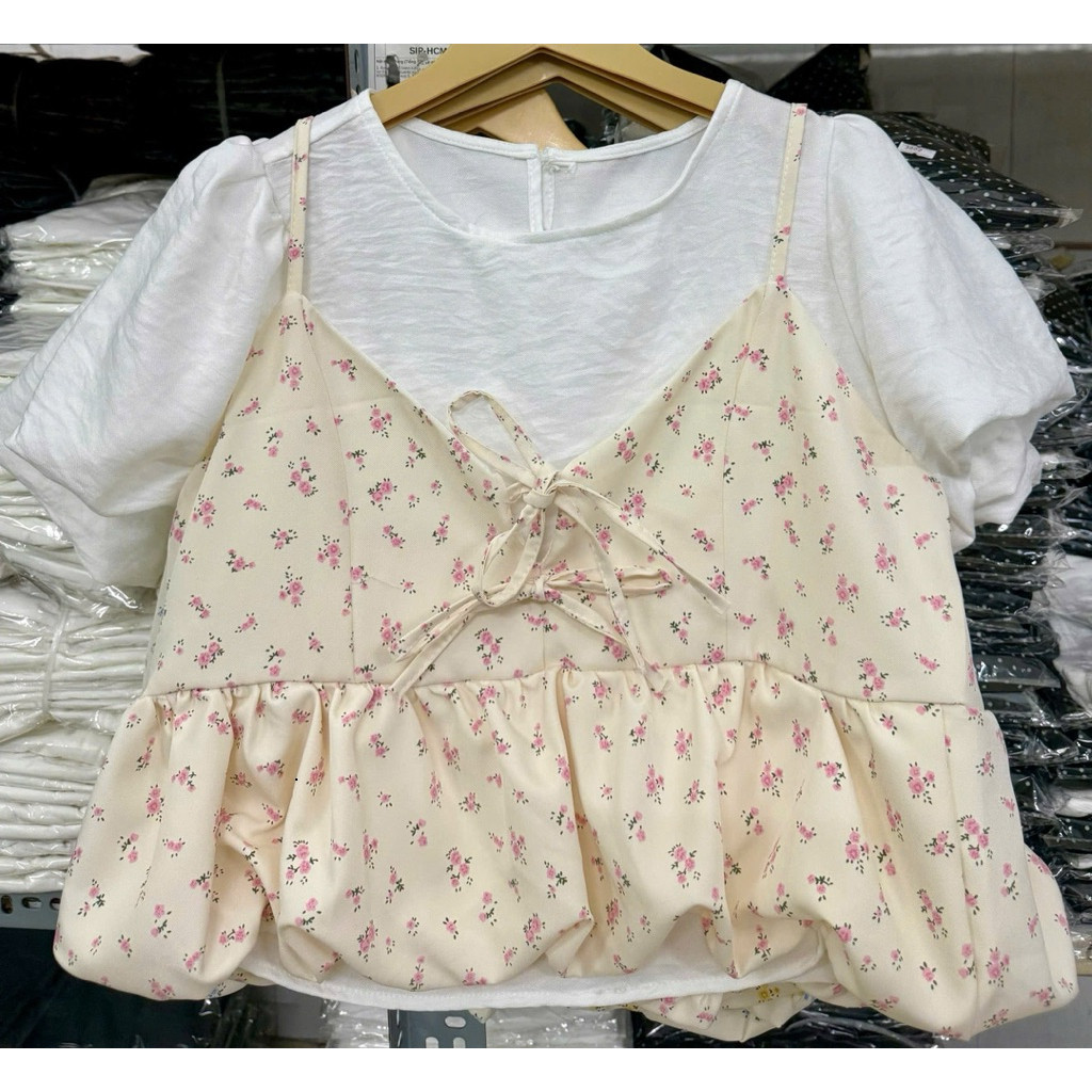 SET ÁO HOA NHÍ + SƠMI TAY PHỒNG DỄ THƯƠNG 12 THÁNG SÁU CLOTHING MA818244444