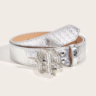 Phong Cách Mới Đen Bạc Kim Loại Khóa Chụp PU Trang Trí Quần Jean Thắt Lưng Thời Trang Phù Hợp Với Đa Năng Với Kim Cương