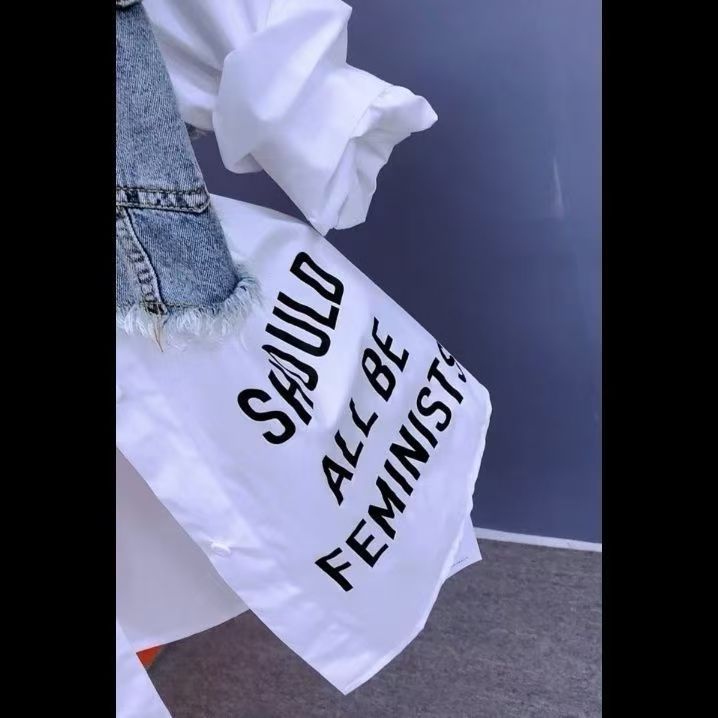 Áo sơ mi denim phong cách vest dáng suông, phiên bản Hàn Quốc