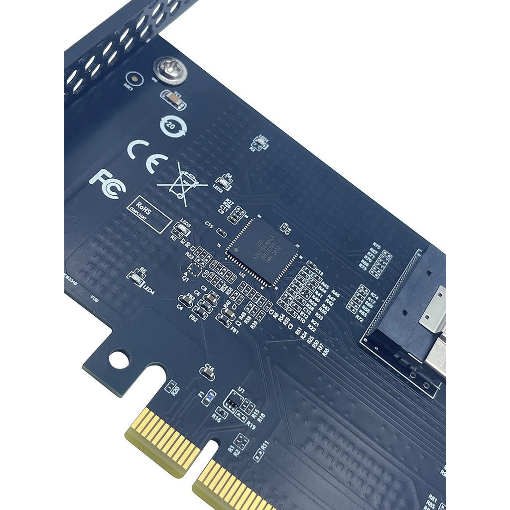 Cáp dữ liệu JMT SlimSAS SFF-8654 8i o 8i & SFF-8654 sang PCI-E 4.0 X16 Gen4 Thẻ chuyển đổi & Mặt sau Cổng hỗ trợ Chia tách