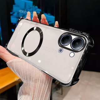 VIVO Y05 Y11D Y21 5G 4G 2026 Ốp Lưng Mới Từ Tính Trong Suốt Chống Sốc Có Vòng Nam Châm 2025 Thiết Kế Mới Vỏ Trong Suốt VIVOY05 Vỏ Điện Thoại Mềm Siêu Mỏng