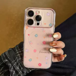 Hoa nhỏ trái tim phù hợp với 16 ốp lưng điện thoại iPhone 17 Air silicon mờ 14/13/11 Pro
