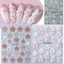 FAVORITEGOODS Đề can nghệ thuật làm móng, Cánh hoa hồng trắng Nhãn dán móng tay dập nổi kiểu Pháp, Đường vàng Thiết kế cánh hoa Lily kiểu Pháp Chống thấm nước Đề can tự dính Trang trí móng tay