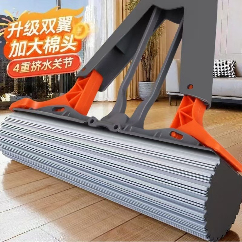 Cây lau nhà đầu xốp bông cotton dày, vắt nửa lạnh, không tay cầm, dùng cho gia đình