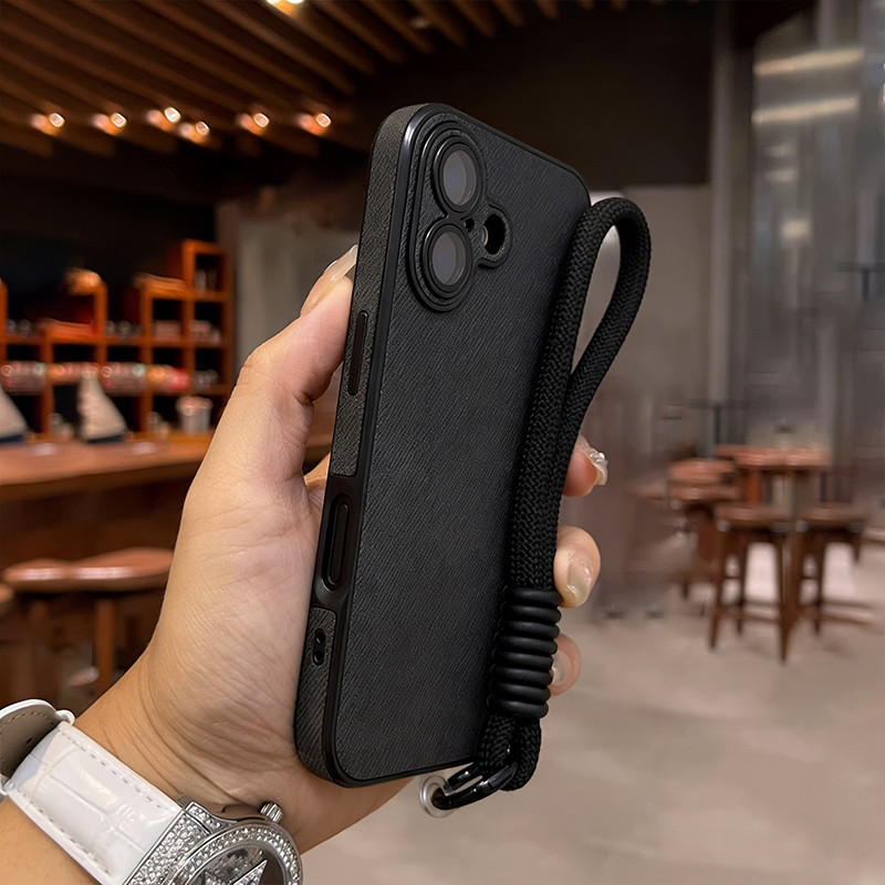 Ốp lưng cổ điển vải bạt jean chống rơi có dây đeo, phù hợp iPhone 12/13/14/15/16/17 Pro Max