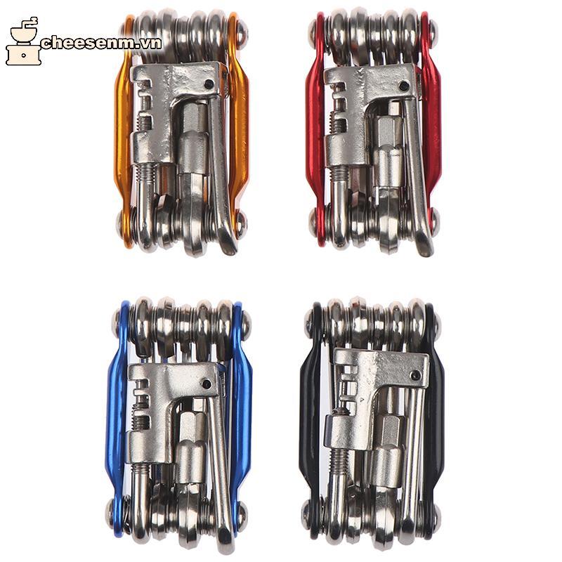 Cheenm Multitool - Bộ dụng cụ sửa chữa xe đạp 11 trong 1, bao gồm dây xích, lục giác, cờ lê và tua vít