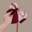 SHUPUN Cherry Nơ Ruy Băng Móng Vuốt Tóc, Cao Cấp Cảm Giác Siêu Cổ Tích Nữ Ruy Băng Móng Vuốt Tóc, Lưng Ngọt Ngào Đầu Updo Phong Cách Trung Hoa Vintage Kẹp Cá Mập Phụ Kiện Tóc