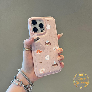 Ốp lưng hình động vật nhỏ dễ thương hoạt hình Tương thích cho IPhone Air XR 17 16 15 11 13 14 12 Pro Max XS MAX 16 15 14 Plus X Kết cấu da Đệm khí Vỏ chống sốc