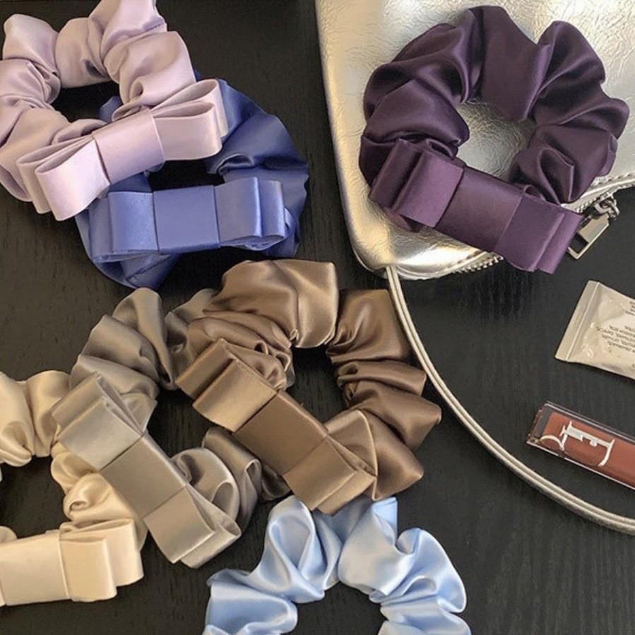 Hàn Quốc Scrunchie Satin Đơn Giản Cho Đuôi Ngựa