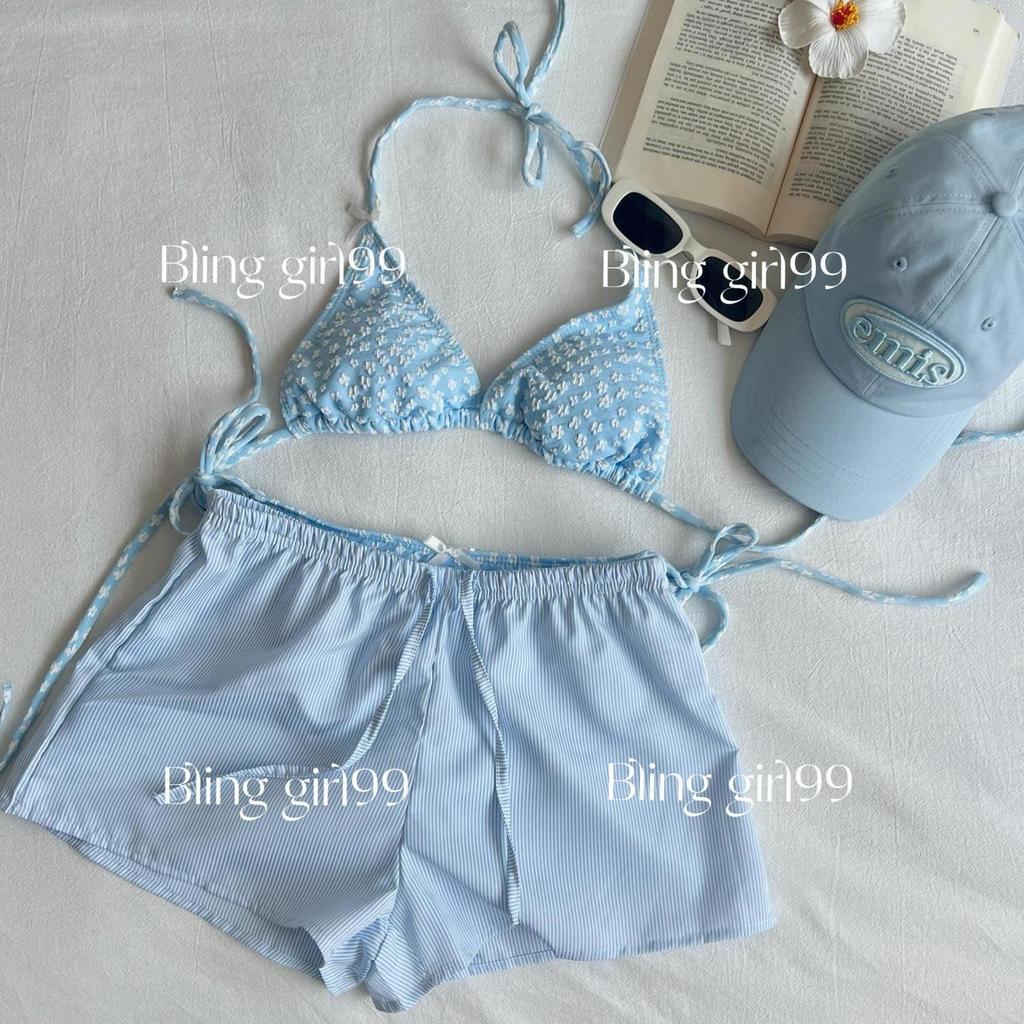 Xanh Hoa Bikini Đồ Bơi Chống Nắng - Phù Hợp Cho Kỳ Nghĩa Bãi Biển