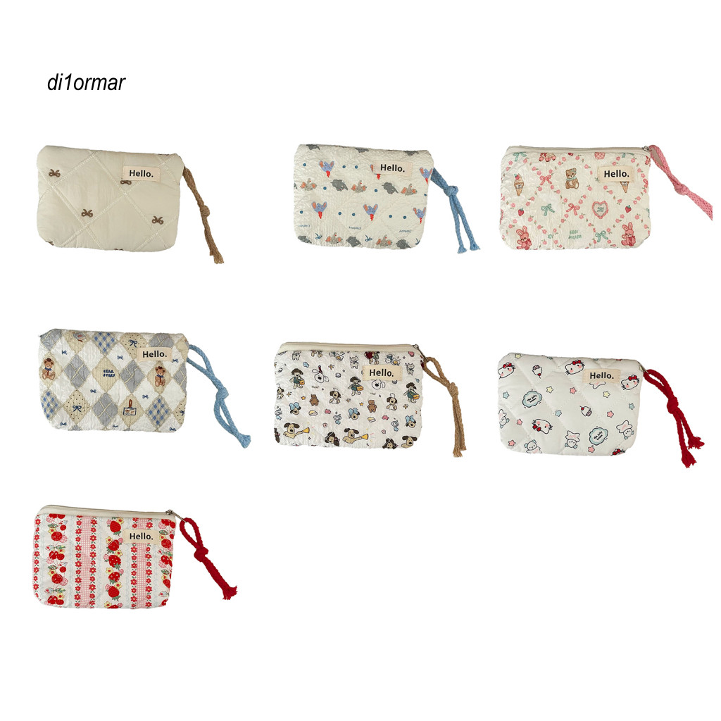 DI Quilted Ví Nhỏ Dễ Thương Cotton Quilted Hoa Ví Đựng Tiền Xu Mini Dây Kéo Túi Đựng Mỹ Phẩm Du Lịch Nhỏ Dễ Thương Cho Nữ Bé Gái – Hoàn Hảo Cho Máy Ảnh Kỹ Thuật Số