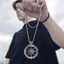 Vòng cổ thép titan mặt trời thần, mặt dây chuyền nam phù hợp với style hip-hop và áo len