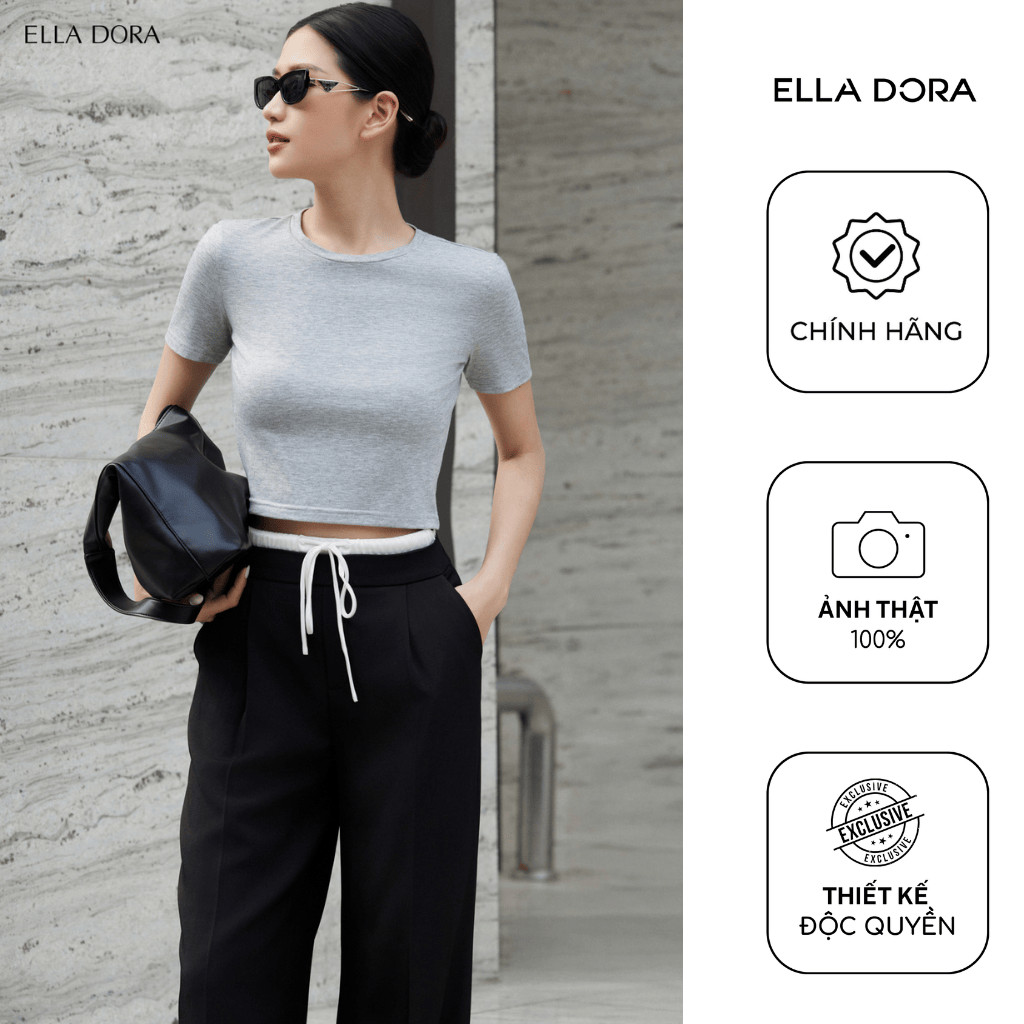 Áo thun nữ ELLA DORA  thiết kế dáng croptop ôm nhẹ phong cách trẻ trung thanh lịch  [AT21]