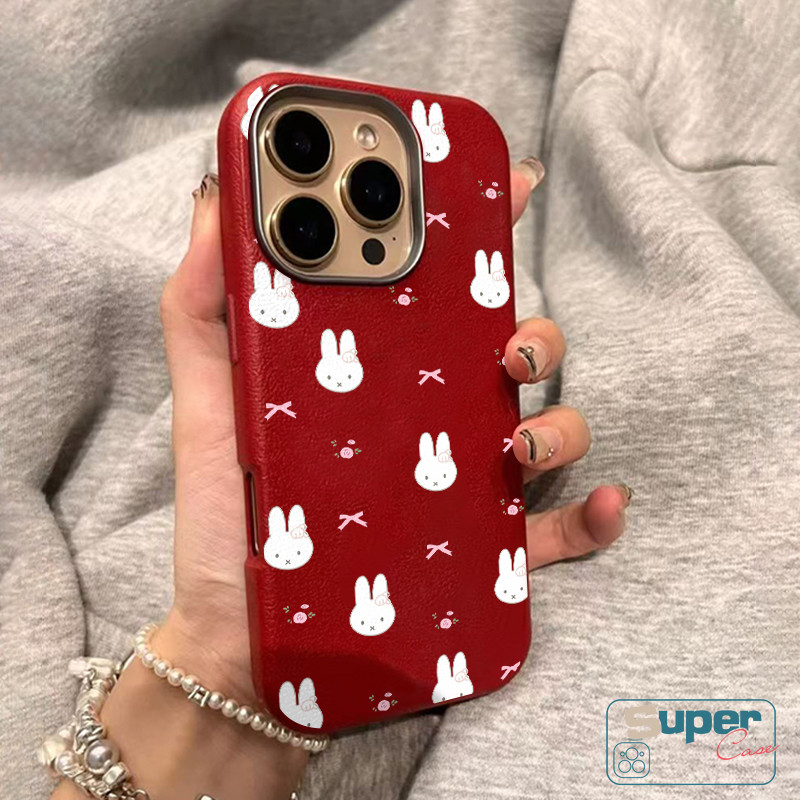 Tương thích cho IPhone 12 14 16 15 17Air 17 12 16 11 15 14 13 Pro Max XR X XS Max 11Pro Plus Gió nhẹ nhàng Họa tiết nơ hoa thỏ dễ thương