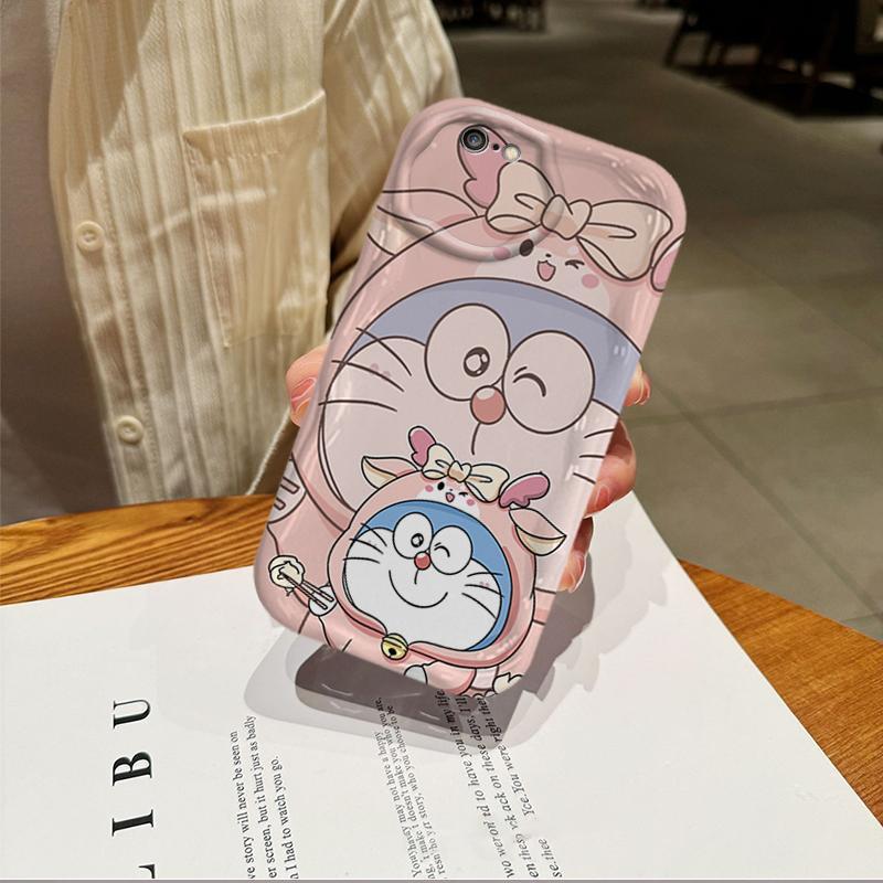 Ốp Silicon Hoạt Hình Cho iPhone 6 6S 6 Plus 6S Plus 7 8 Plus SE 2020 Vỏ Điện Thoại Mềm 3D Cặp Đôi Doremon Chống Sốc Mặt Sau