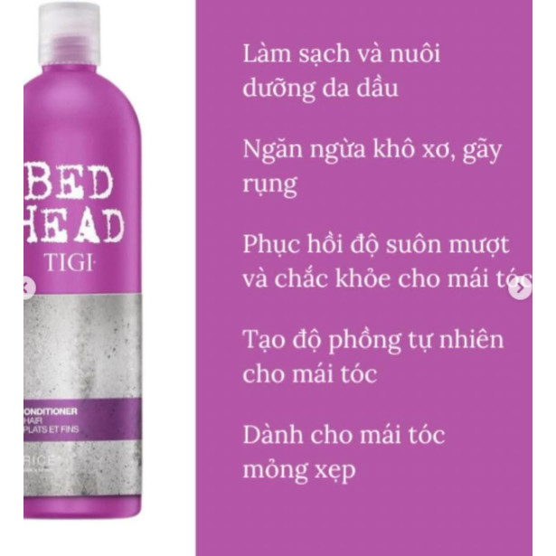 CẶP GỘI XẢ B.E.D HEAD TIGI 750ML