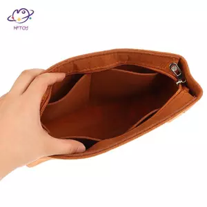 Túi chèn nỉ HFTOY Phù hợp với túi đựng mỹ phẩm Túi xách Túi lót vải nỉ Túi trang điểm Hỗ trợ du lịch Di động Chèn ví sắp xếp ~