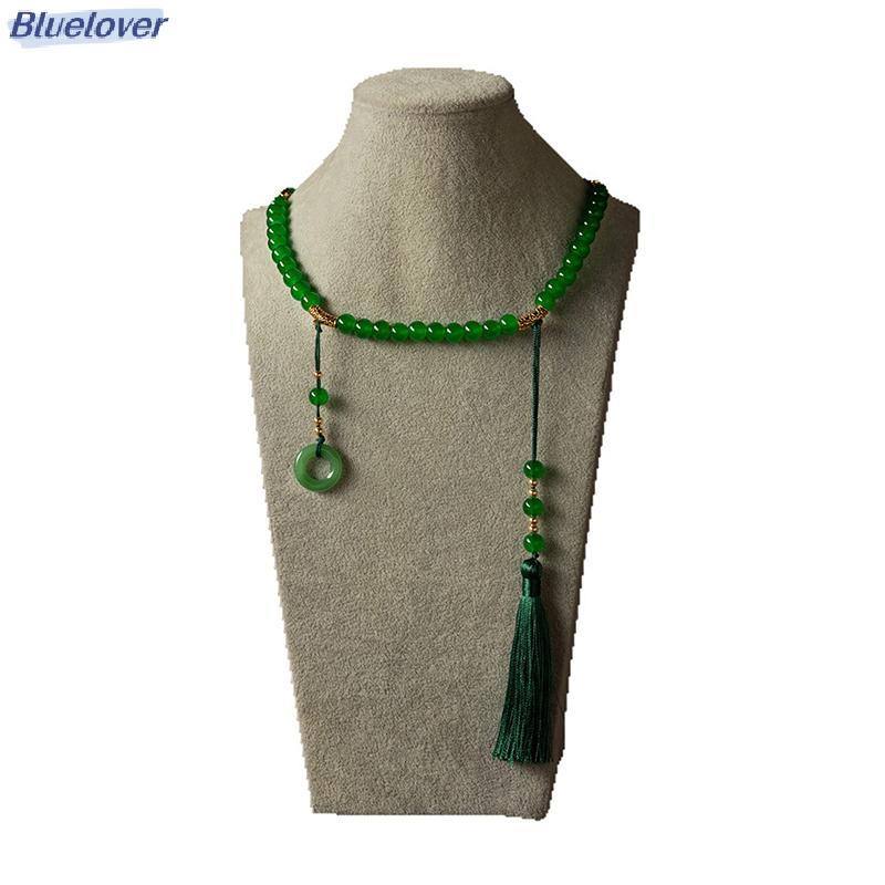 Choker phong cách dân tộc Trung Hoa với đá tự nhiên và hạt đính - Trang sức retro mới lạ