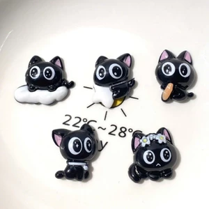 Set Charm Mèo Đen Mắt To Long Lanh Cute Hoạt Hình Trang Trí Dép